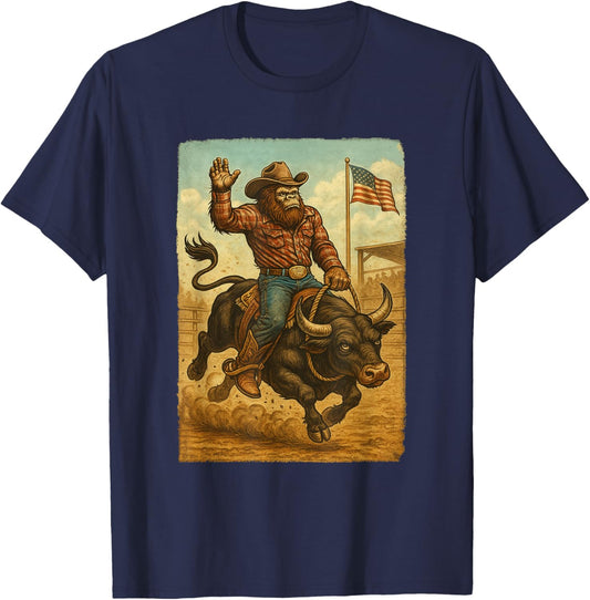 Rodeo Design Boys Western Cowboy Men Distressed T-Shirt - T-Shirt | Navy