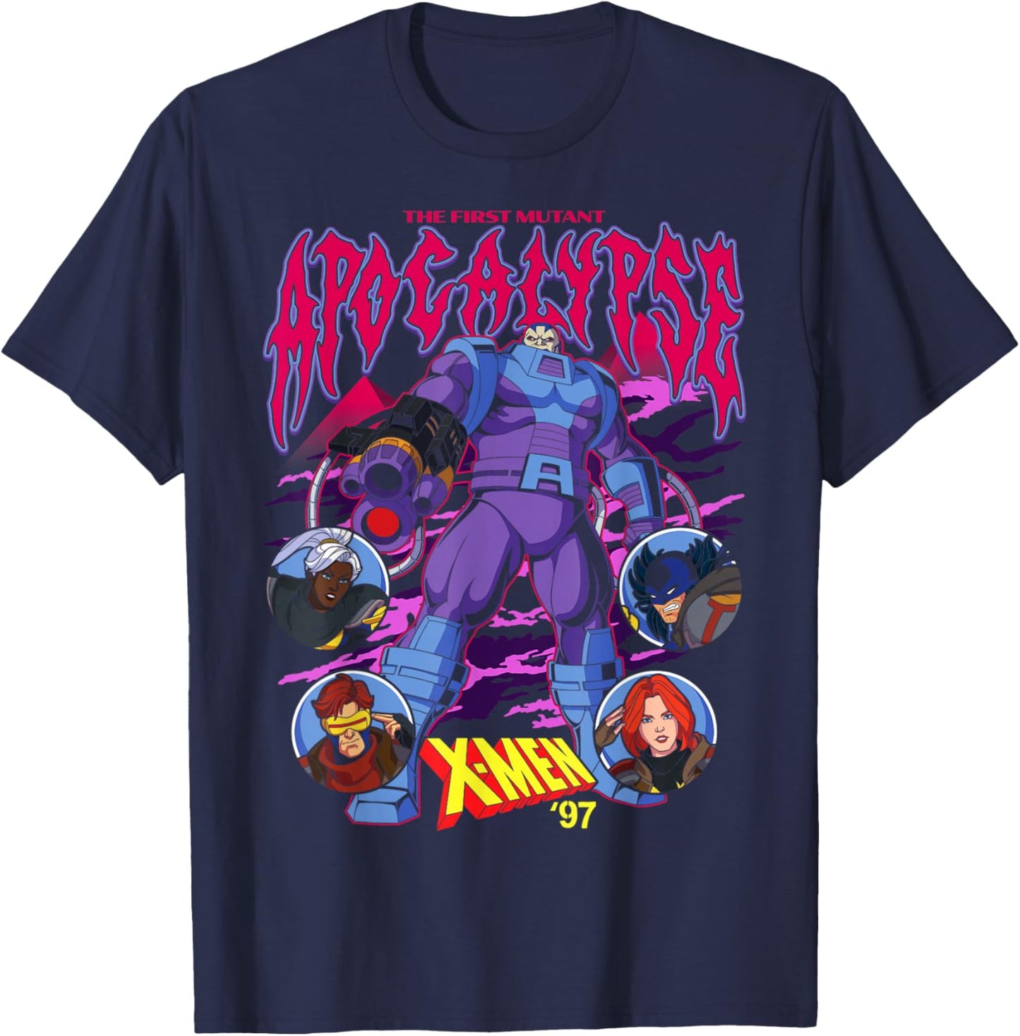 Marvel X-Men '97 First Mutant Apocalypse & Hero Portraits T-Shirt - T-Shirt | Navy