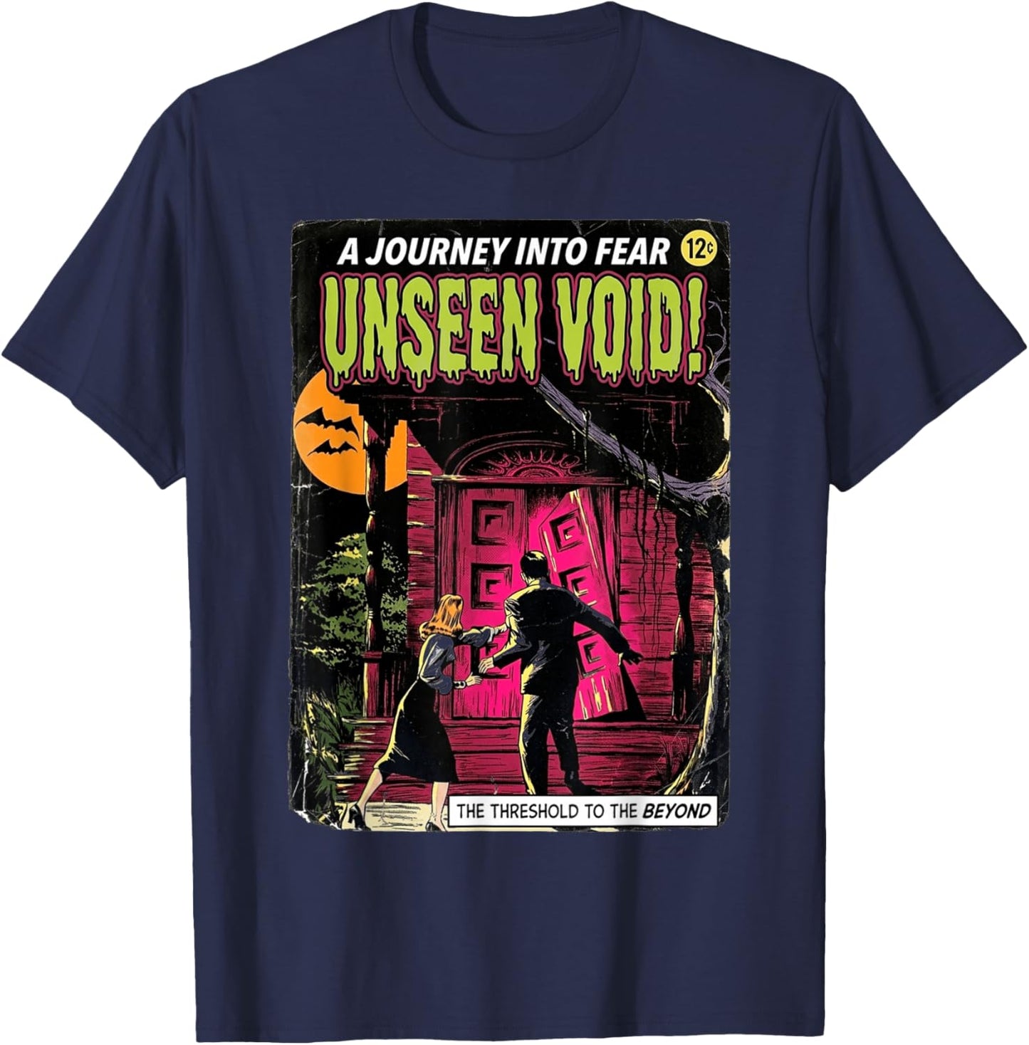 Unseen Void Vintage Horror Comic Book Cover T-Shirt - T-Shirt | Navy