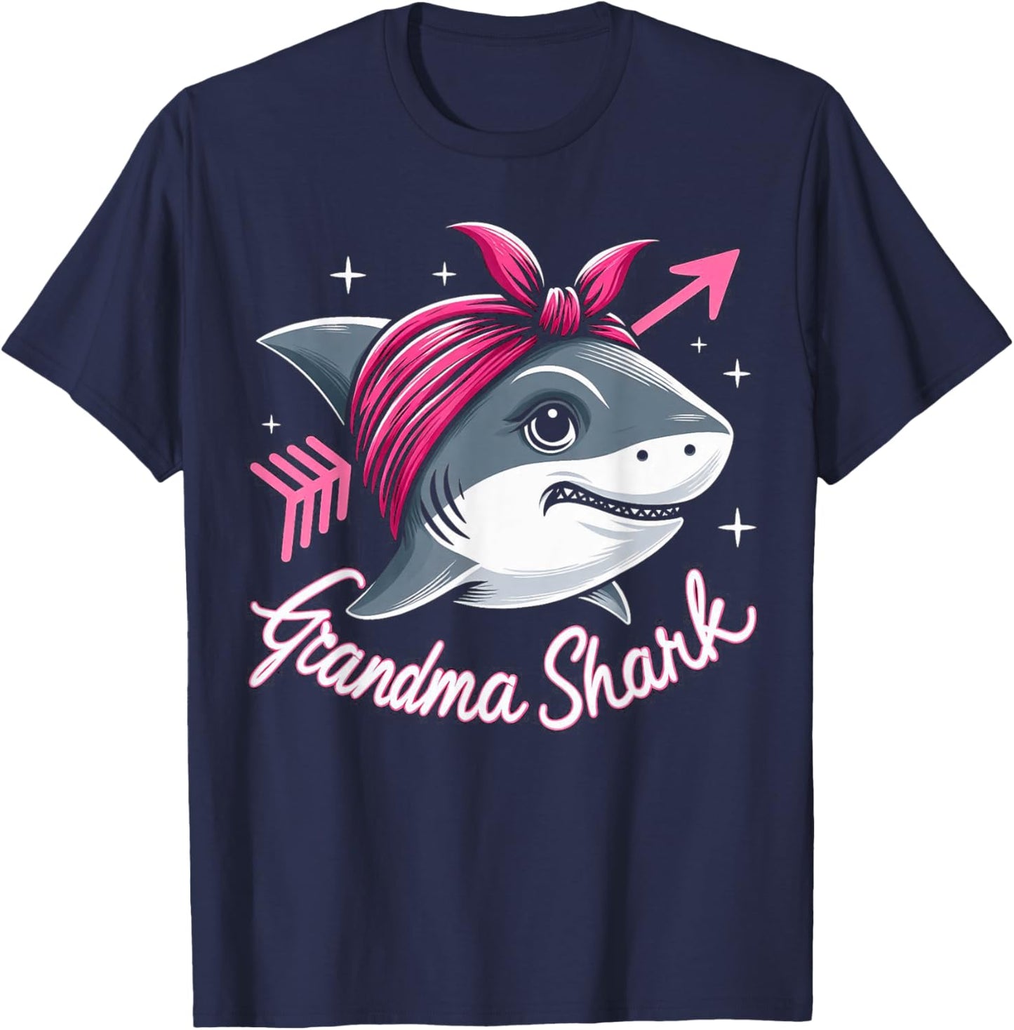 Grandma Shark Funny Shark Matching Family T-Shirt - T-Shirt | Navy