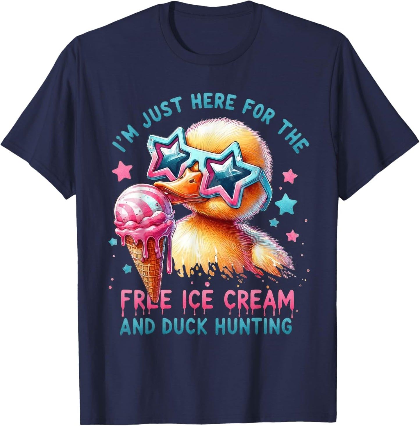 Funny Cruise Duck Ice Cream Humor Vacation T-Shirt - T-Shirt | Navy