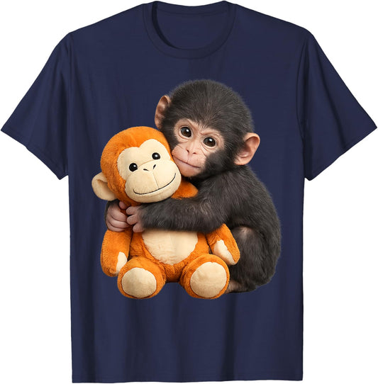 Baby Monkey Punch Team Punch Cute Animal Lover T-Shirt - T-Shirt | Navy