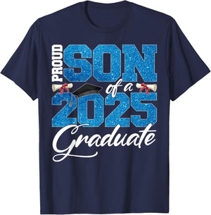 Proud Son Of A Class Of 2025 Senior Graduate Men Women T-Shirt - T-Shirt | Navy