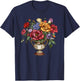 Victorian Floral Vase Elegant Bouquet Garden Flowers T-Shirt - T-Shirt | Navy