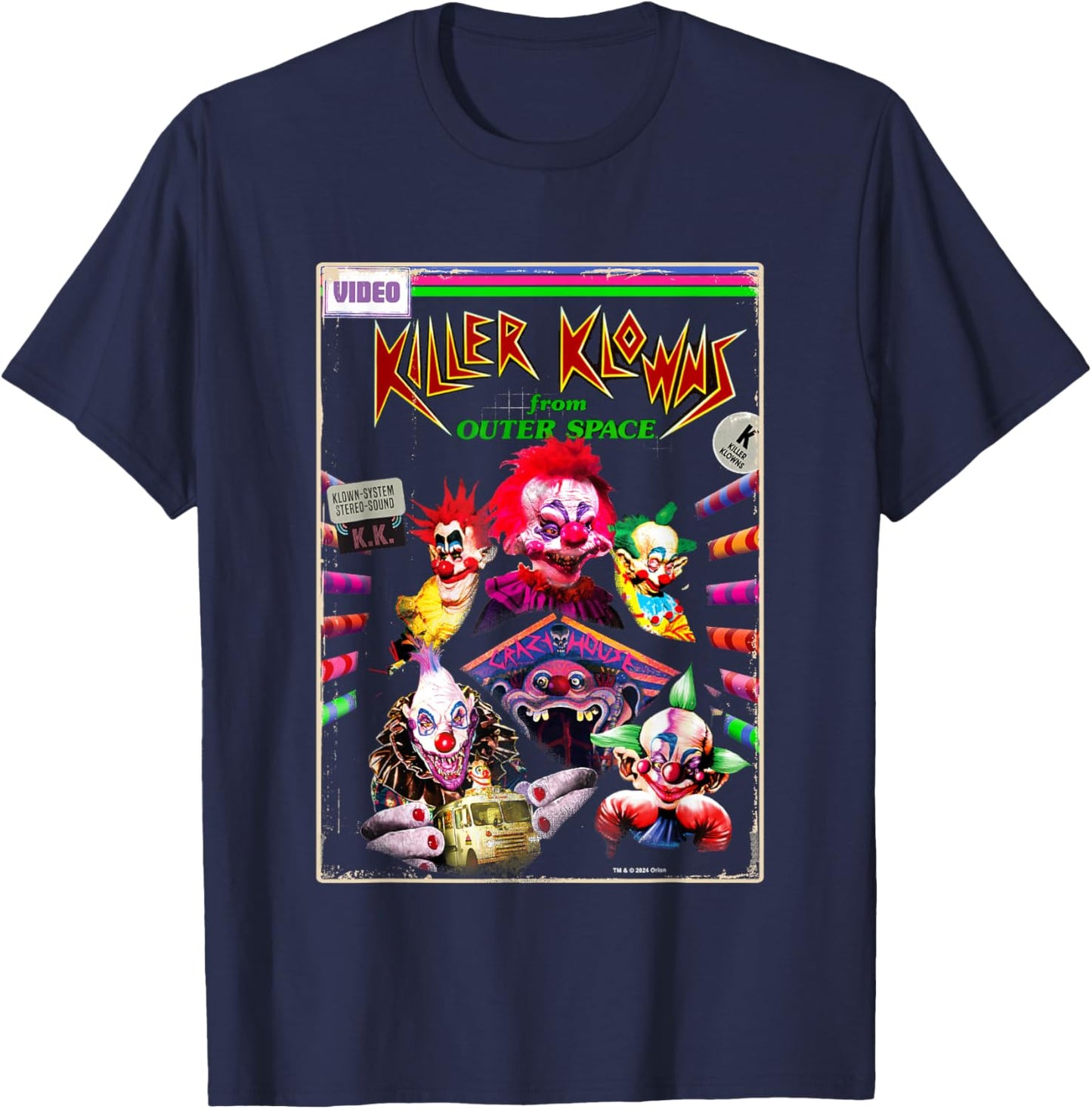 Killer Klowns from Outer Space Klown System Retro Poster T-Shirt - T-Shirt | Navy