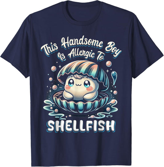Seafood Allergic To Shellfish T-Shirt - T-Shirt | Navy