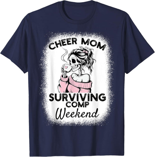 Cheer Mom Surviving Comp weekend Cheerleading T-Shirt - T-Shirt | Navy