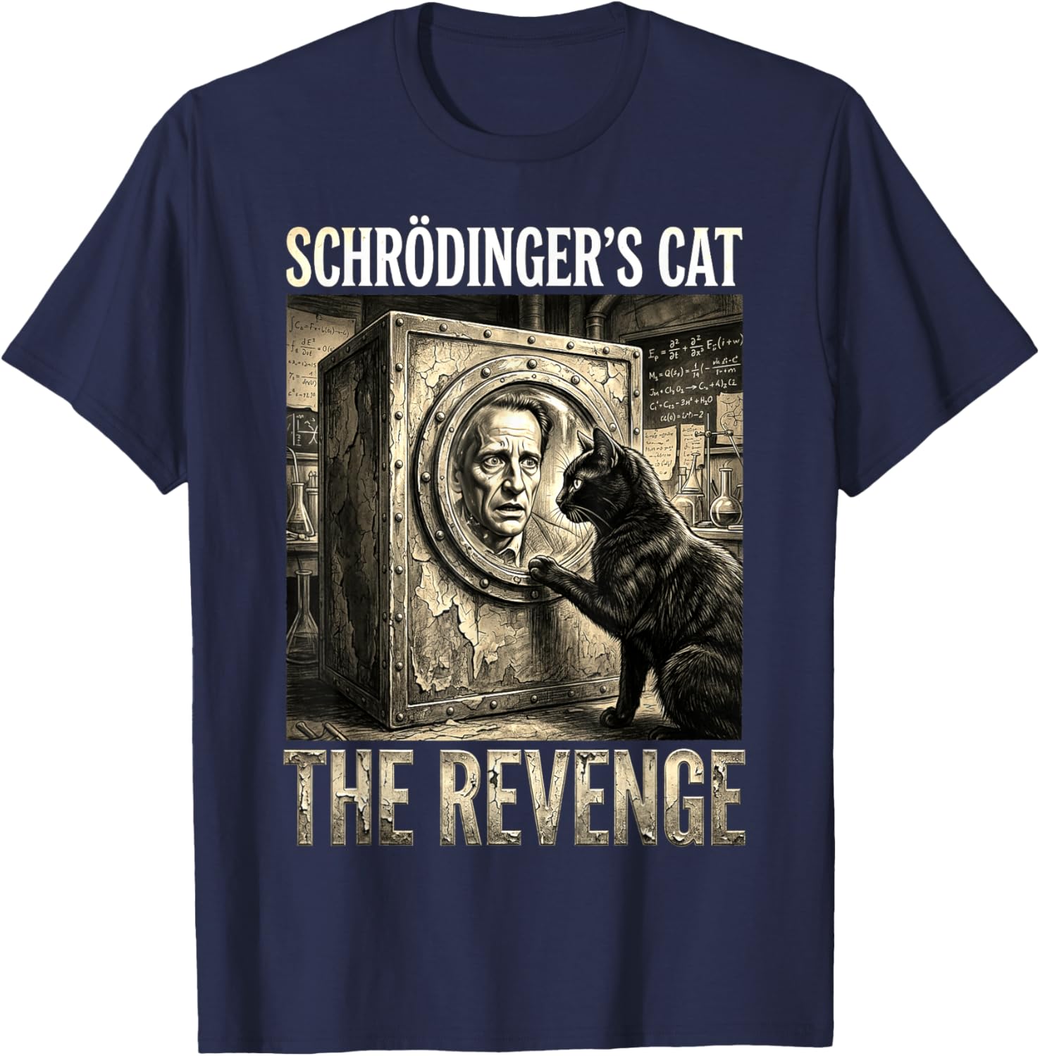 Schrödingers Katze Rache Lustig Physik Wissenschaft T-Shirt - T-Shirt | Navy