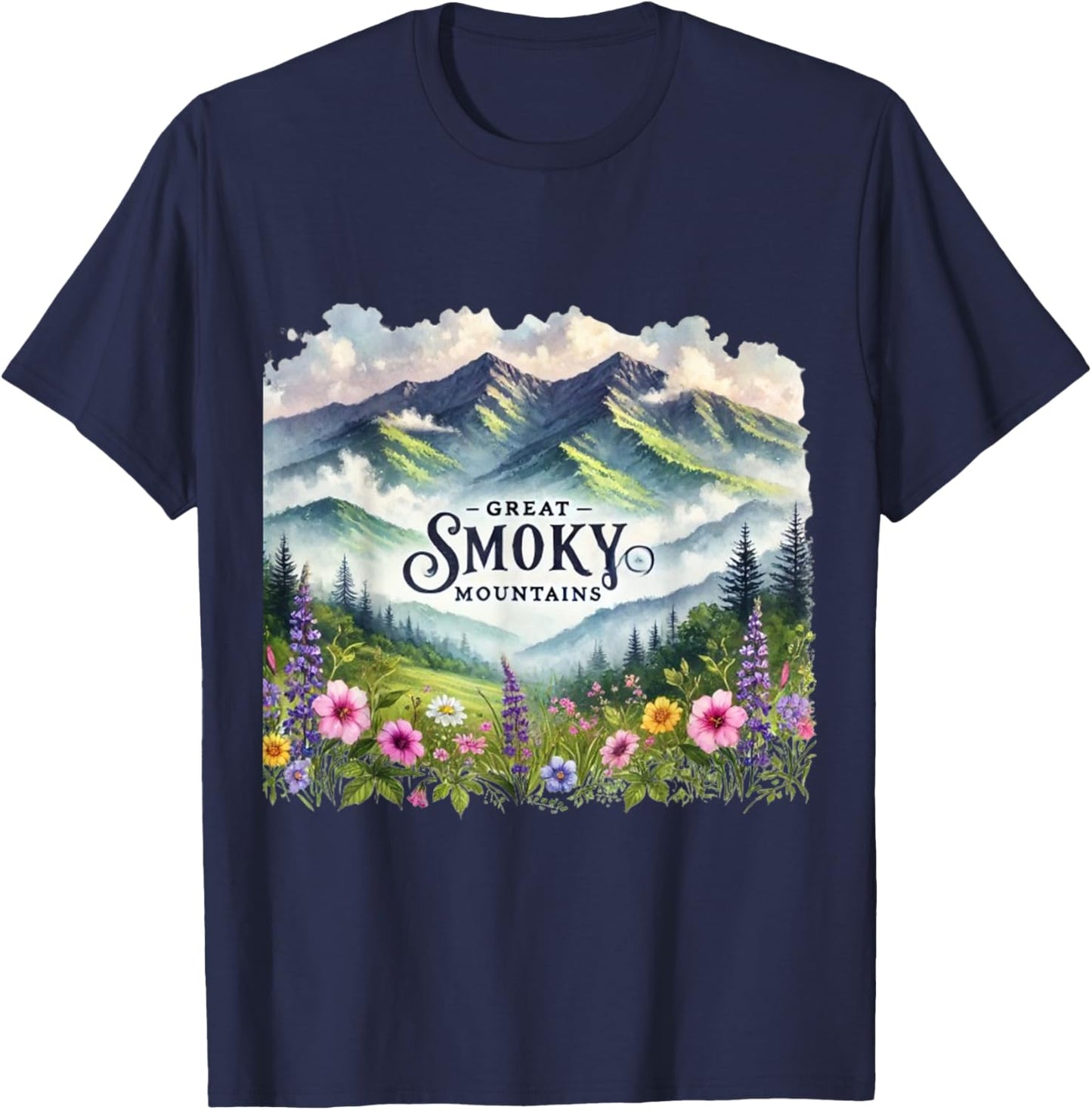 Great Smoky Mountains Spring T-Shirt - T-Shirt | Navy