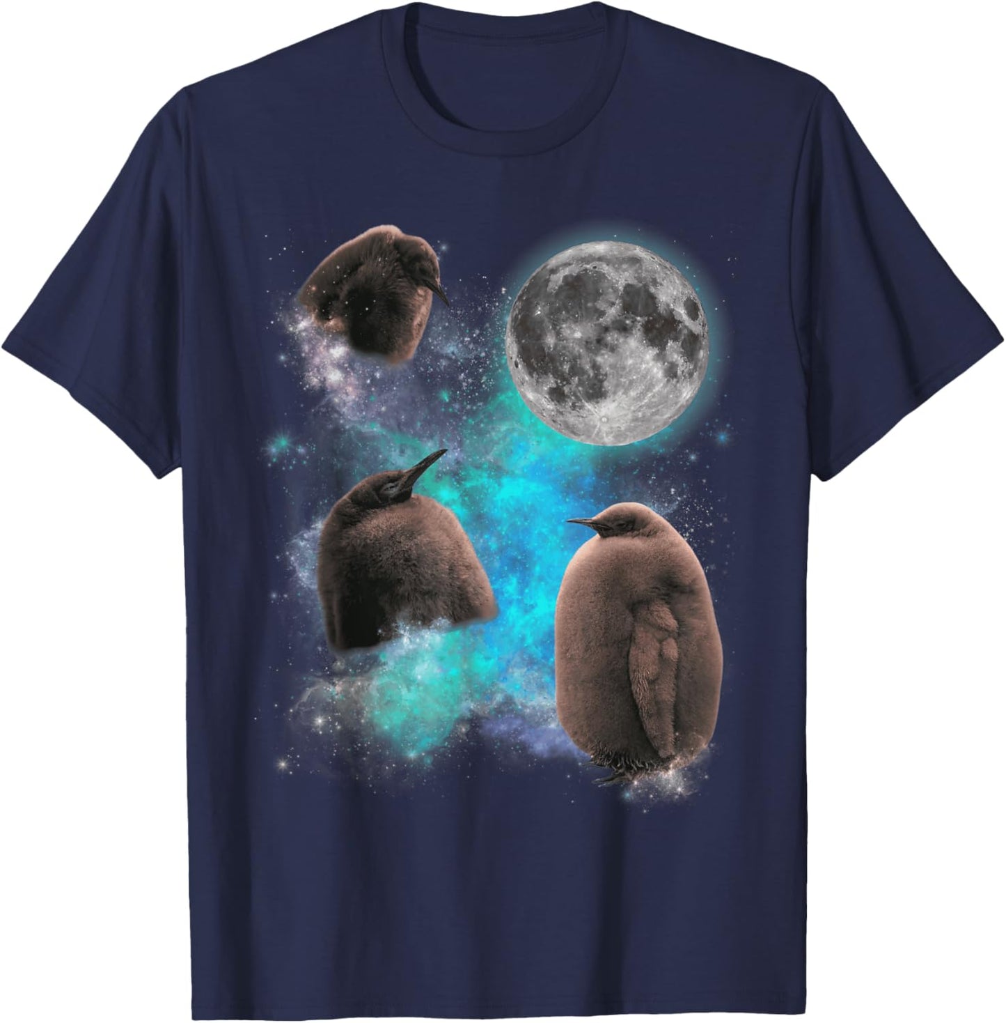 Three Pesto Penguin Moon Funny Pesto Penguin T-Shirt - T-Shirt | Navy