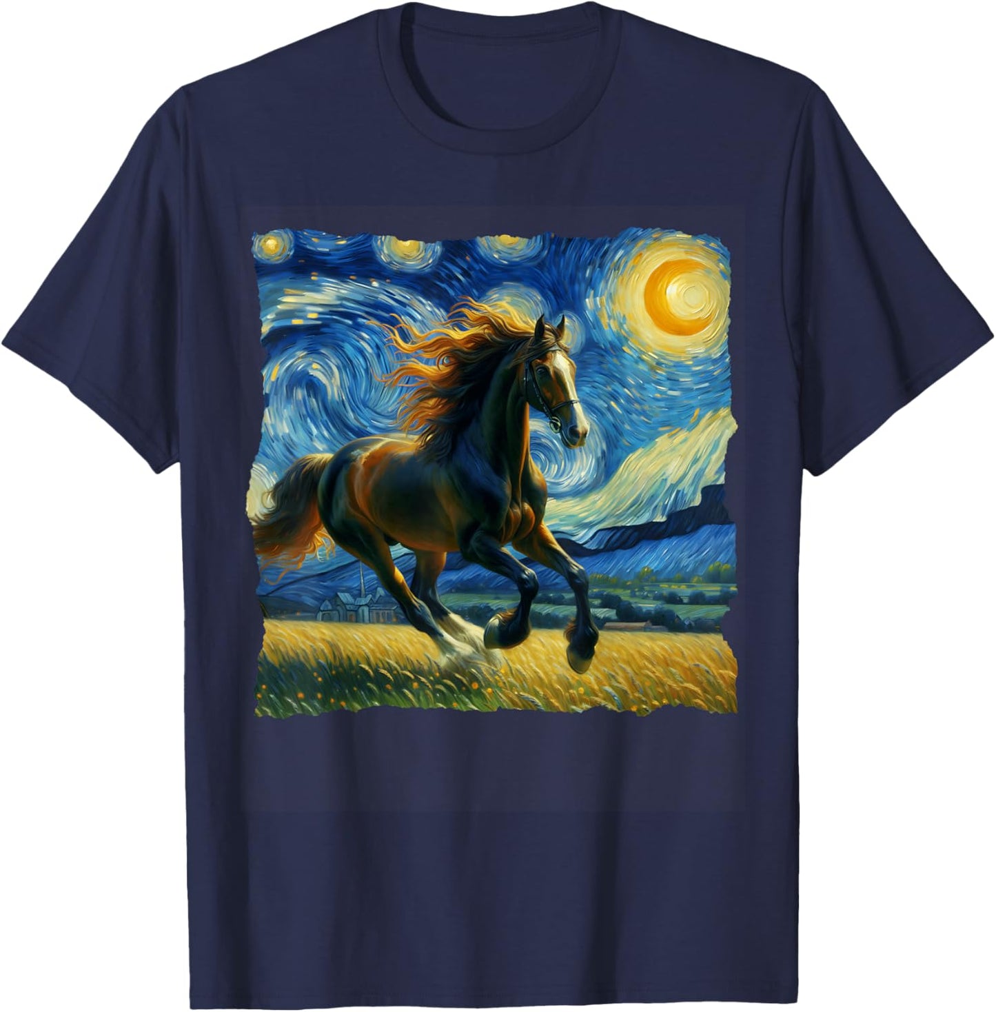 Trakehner Starry Night Trakehner Horse T-Shirt - T-Shirt | Navy