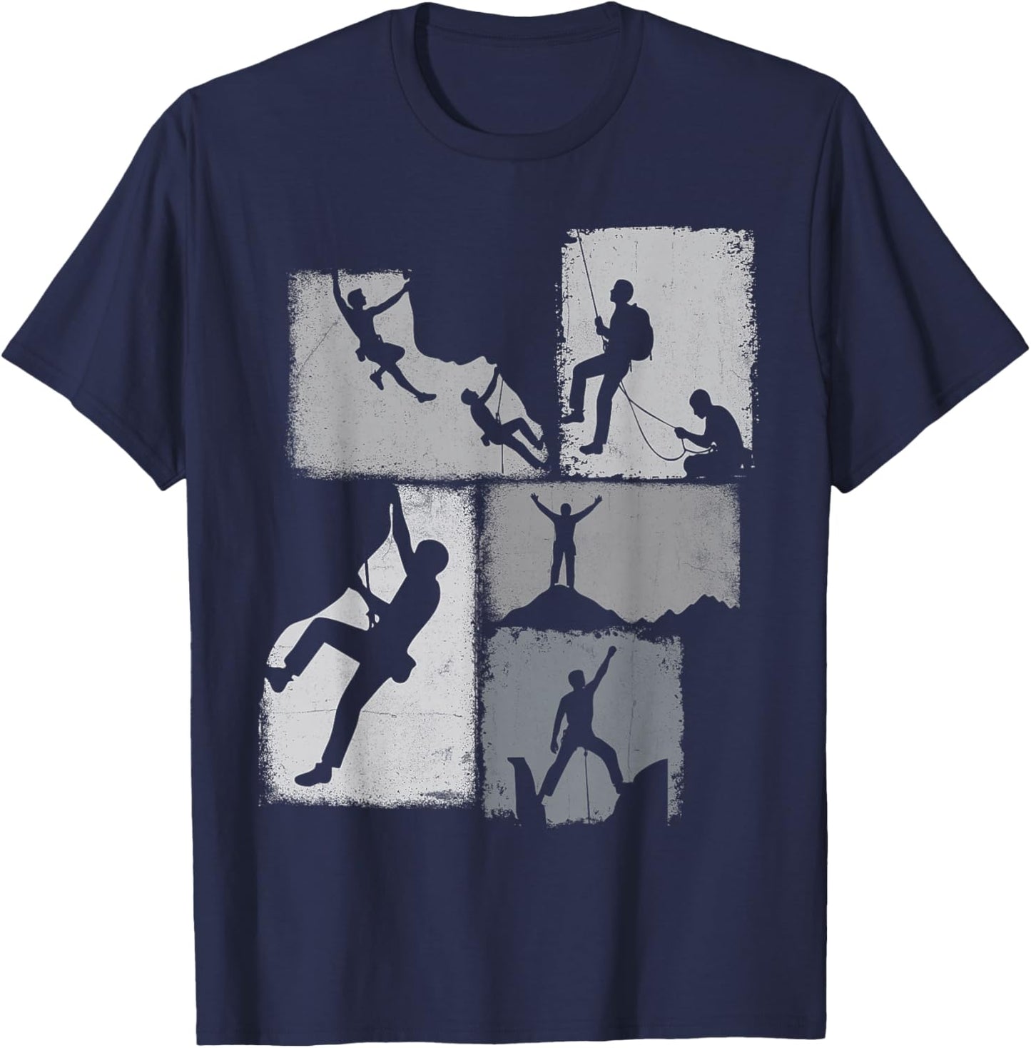 Climbing Collage Climber Men Mountaineer Youth T-Shirt - T-Shirt | Navy