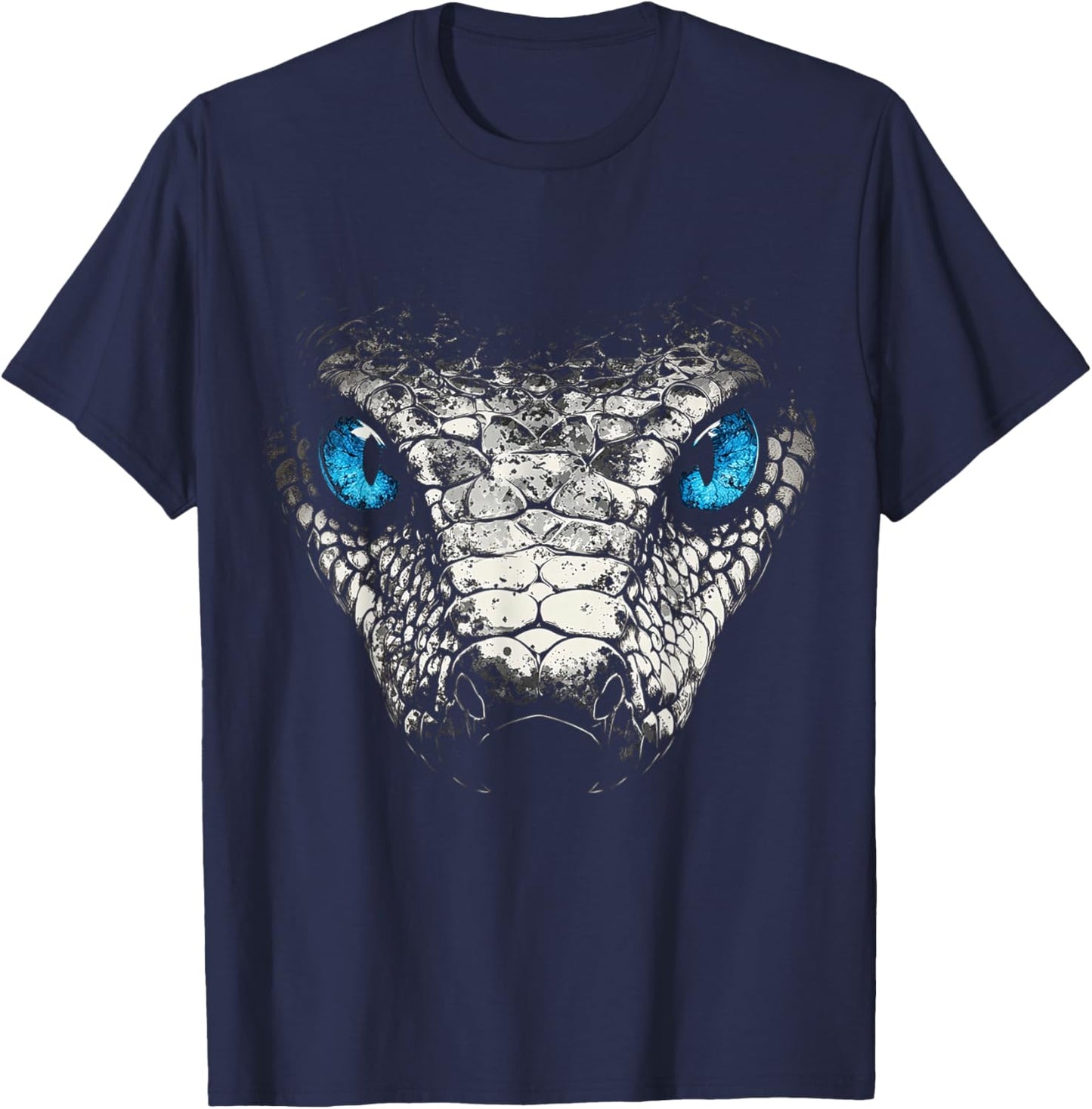 Snake Animal Motif Blue Eyes Art Snake T-Shirt - T-Shirt | Navy