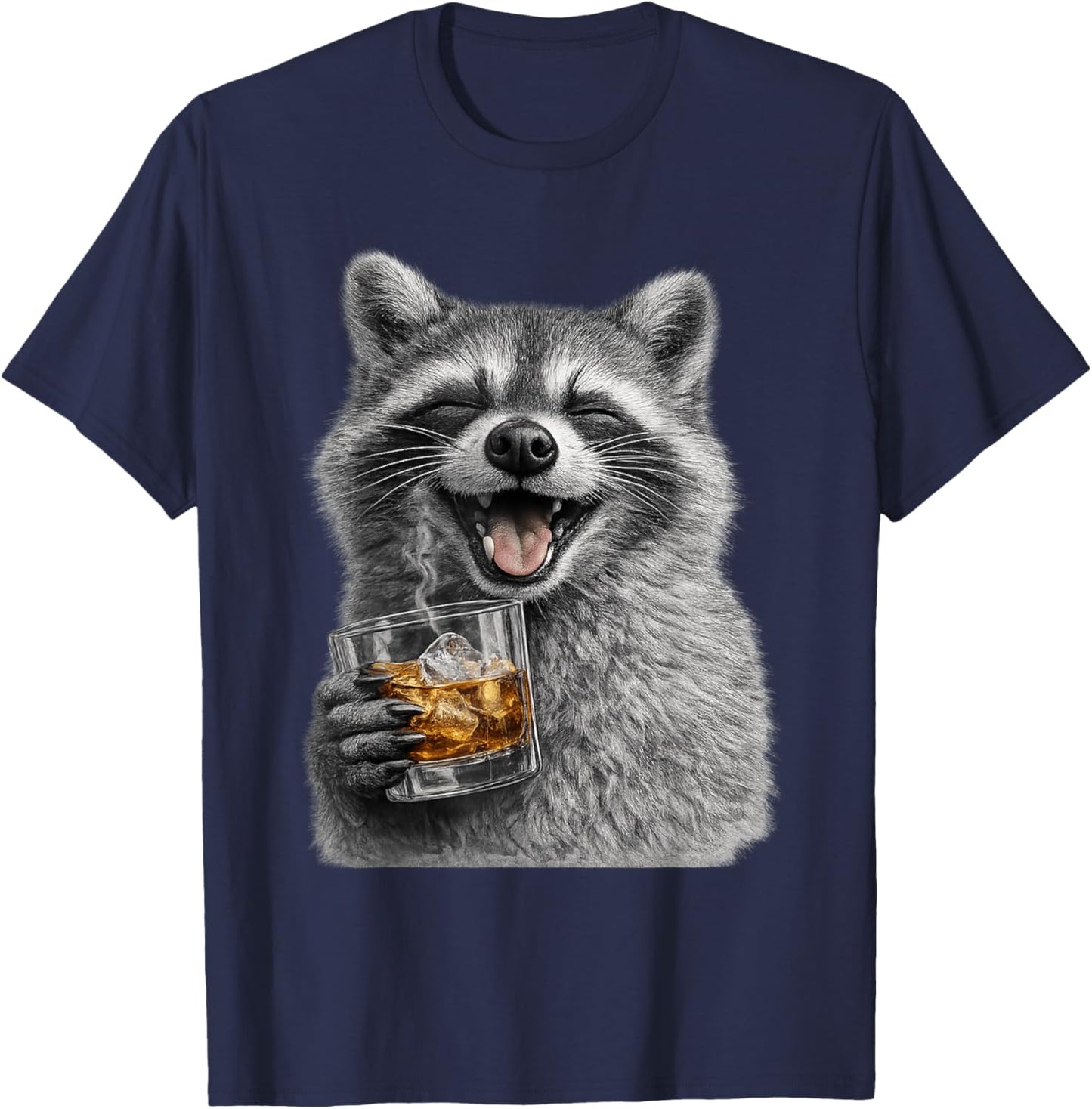 Funny Raccoon Design, Silly Meme, Danke Memes, 90s Vintage T-Shirt - T-Shirt | Navy