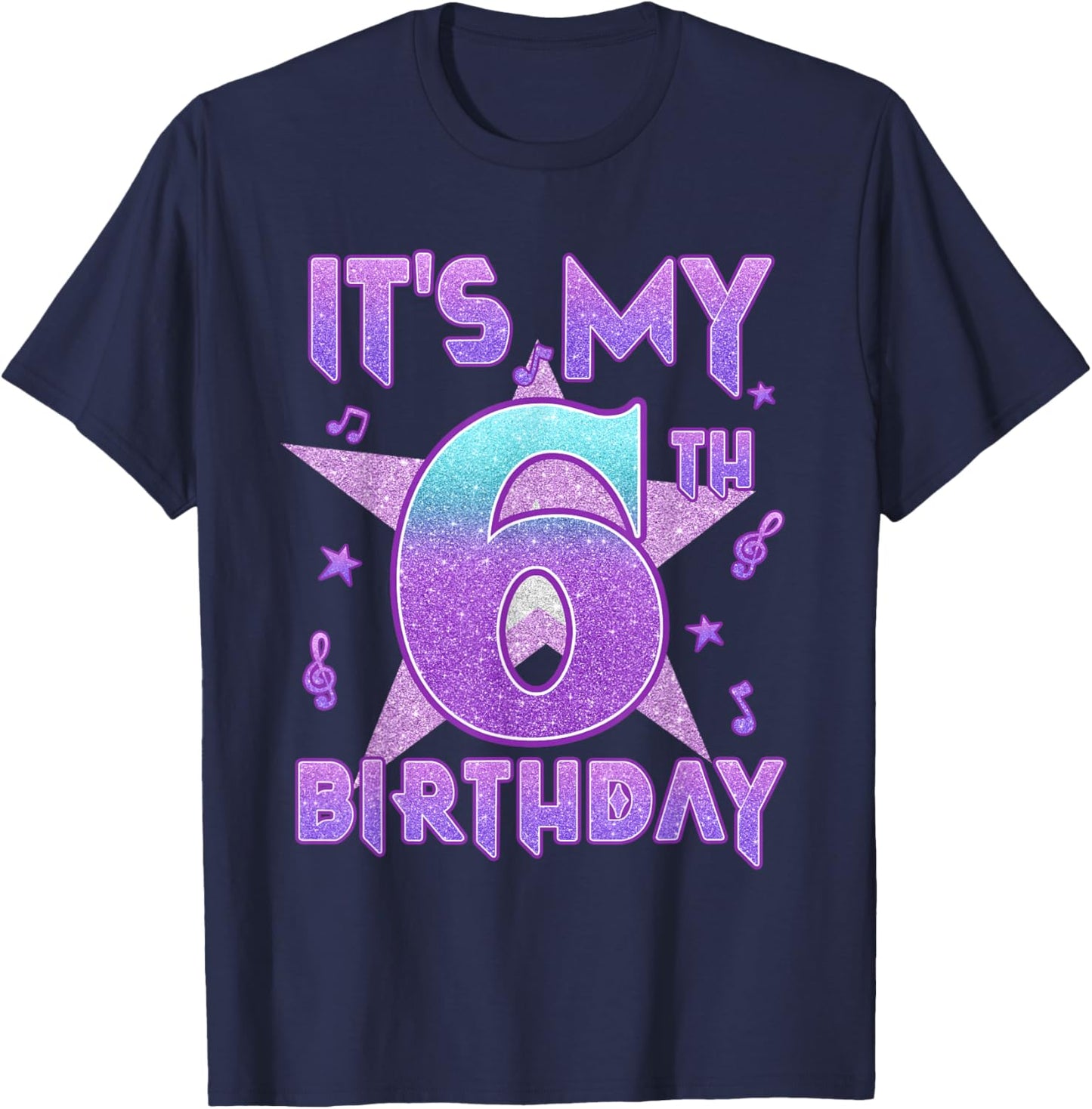 It's My 6th Birthday Kpop 6 Year Old Toddler Birthday Girl T-Shirt - T-Shirt | Navy