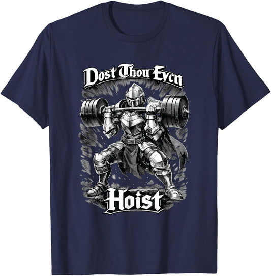 Anime Gym Art Dost Thou Even Hoist Manga Knight T-Shirt - T-Shirt | Navy