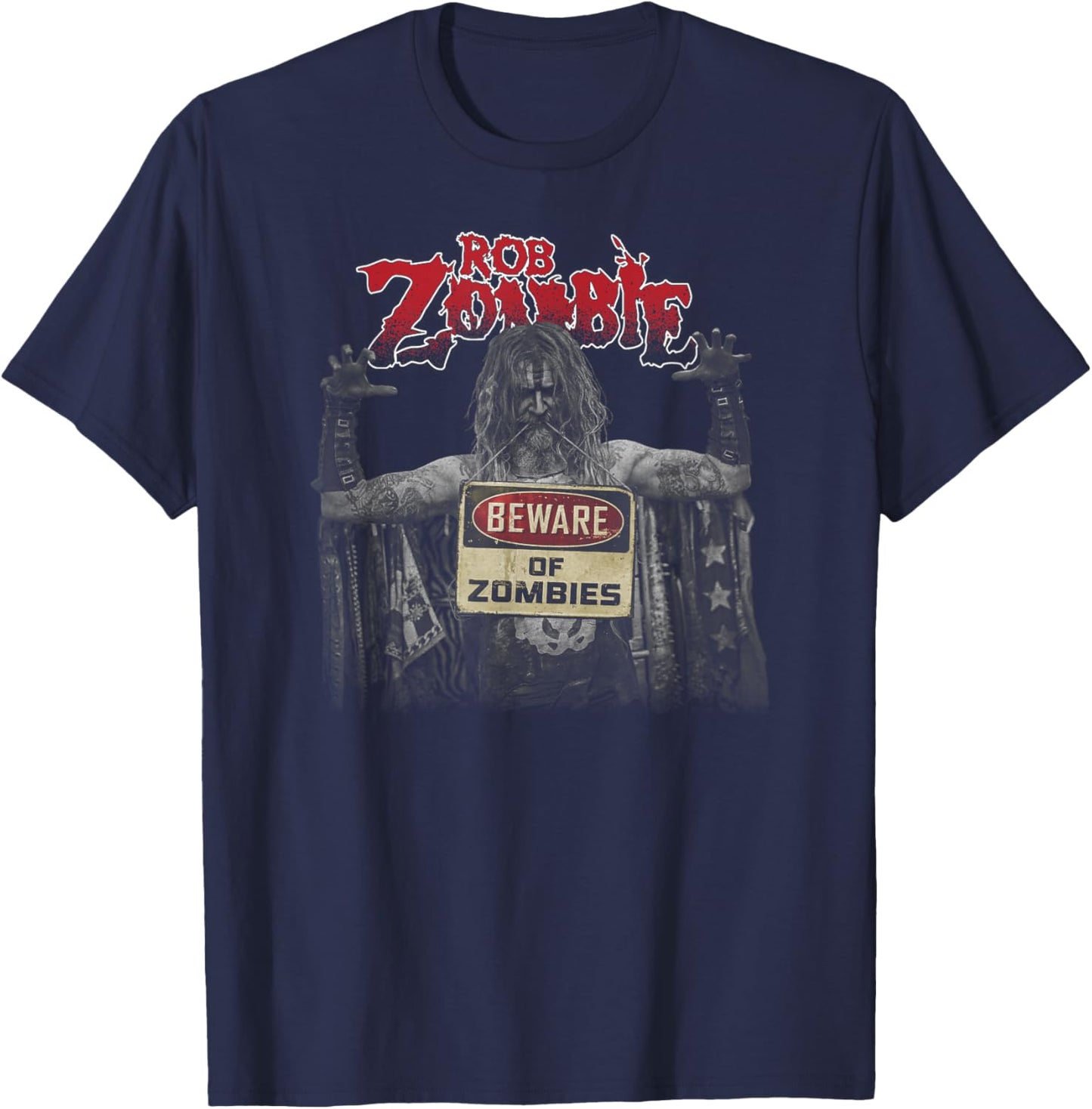 Rob Zombie – Beware Of Zombies T-Shirt - T-Shirt | Navy