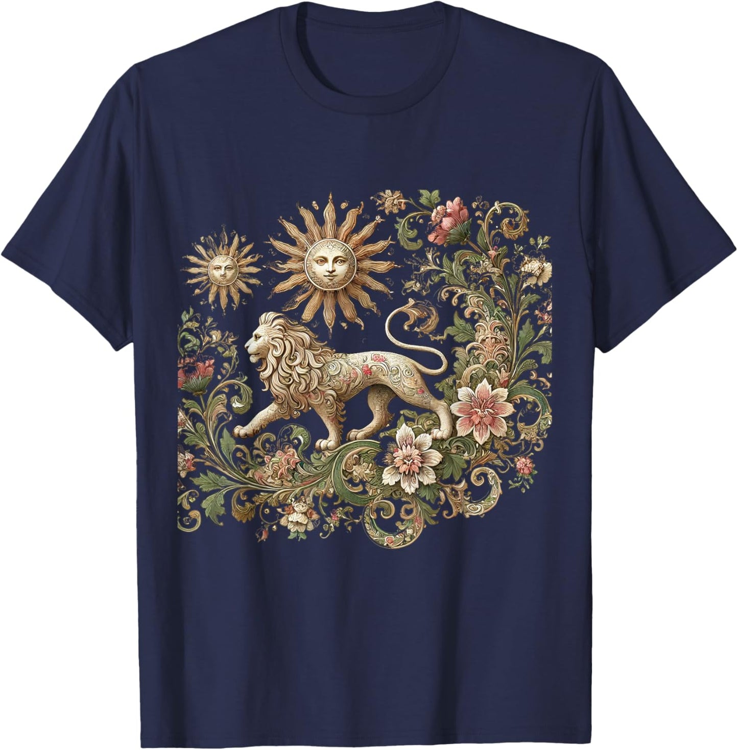 Persian Lion and Sun, Shir o Khorshid T-Shirt - T-Shirt | Navy