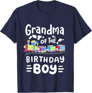 Grandma of the Birthday Boy Choo Choo Train Family Matching T-Shirt - T-Shirt | Navy