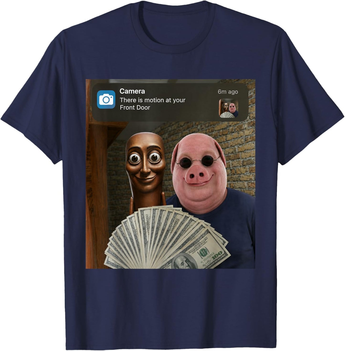 Tung Tung Tung Sahur John Pork Meme Brainrot for Kids T-Shirt - T-Shirt | Navy