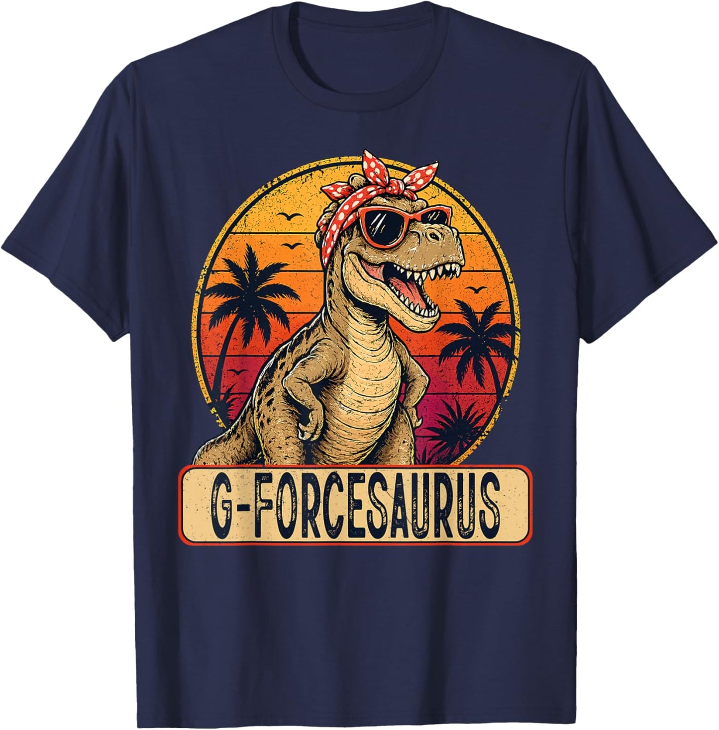 G-Force SARUS Retro Sunset Mothers Day Vintage T-Shirt - T-Shirt | Navy