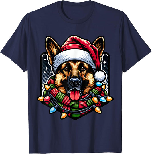 Christmas German Shepherd Xmas Shepherd Mom Dog Lover T-Shirt - T-Shirt | Navy