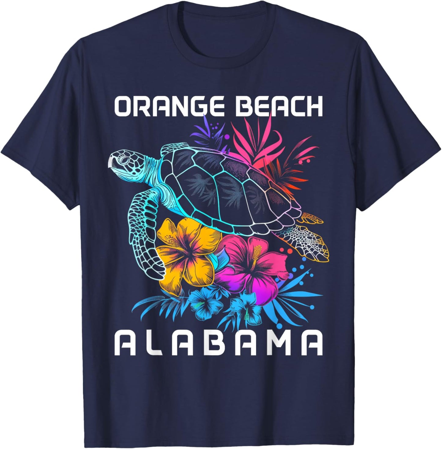 Orange Beach Alabama Sea Turtle Surf Surfer T-Shirt - T-Shirt | Navy