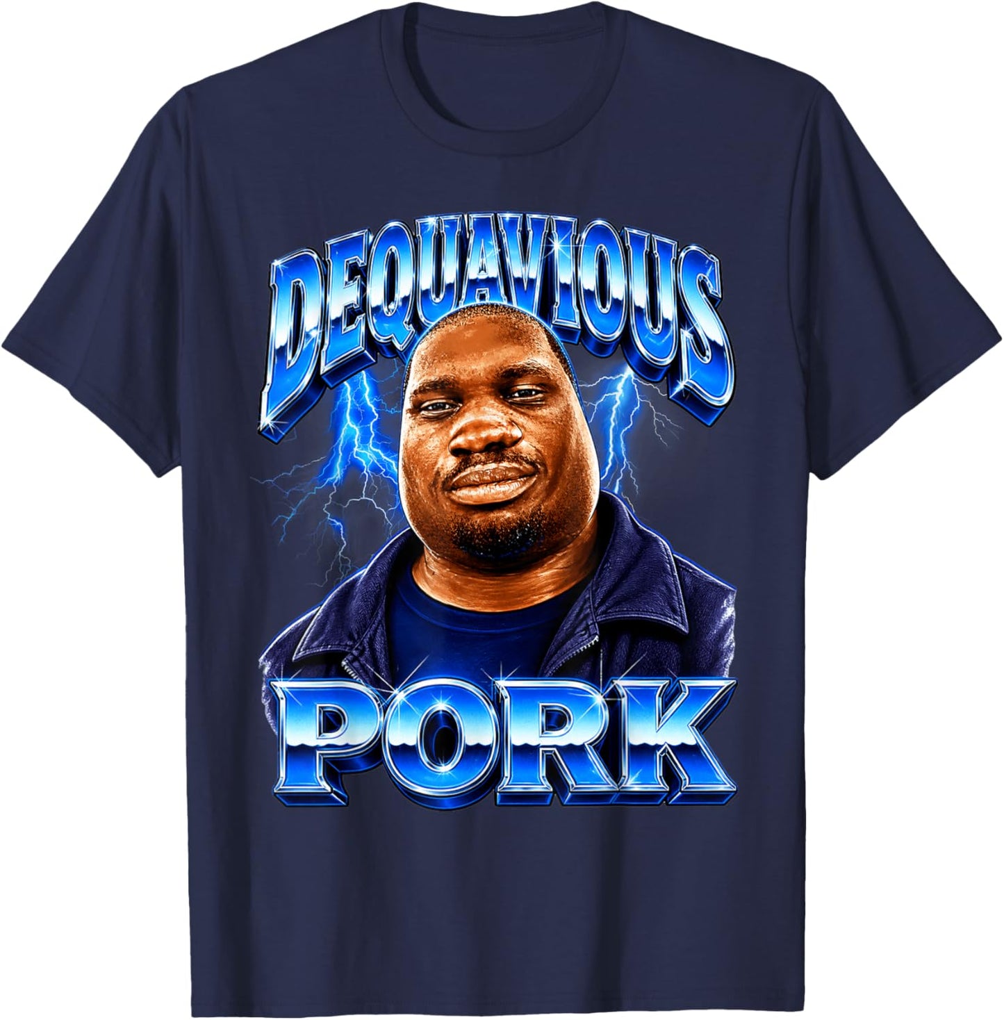 Dequavious Pork Meme T-Shirt - T-Shirt | Navy
