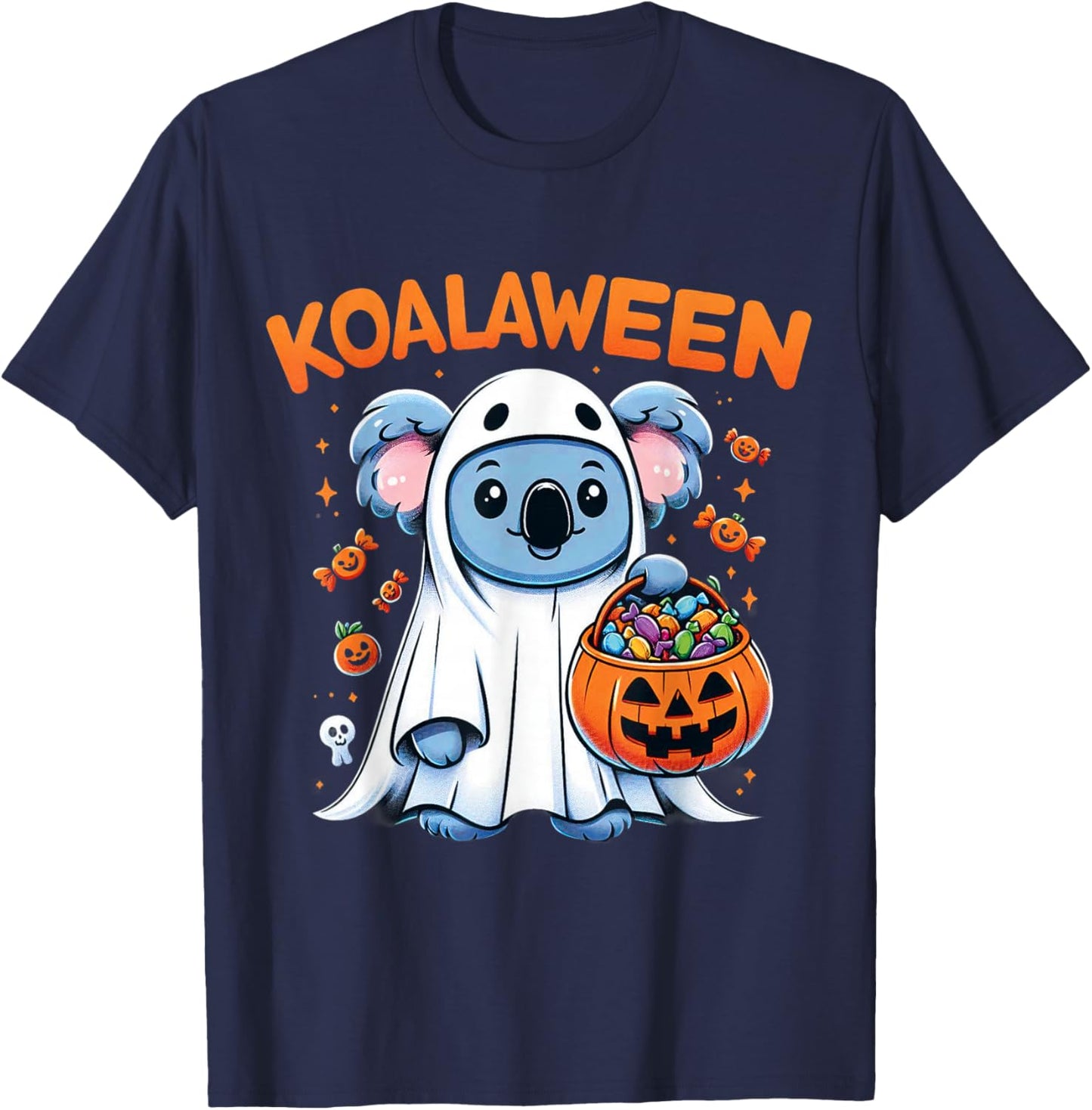 Funny Ghost Koala Halloween Koalaween Candy T-Shirt - T-Shirt | Navy