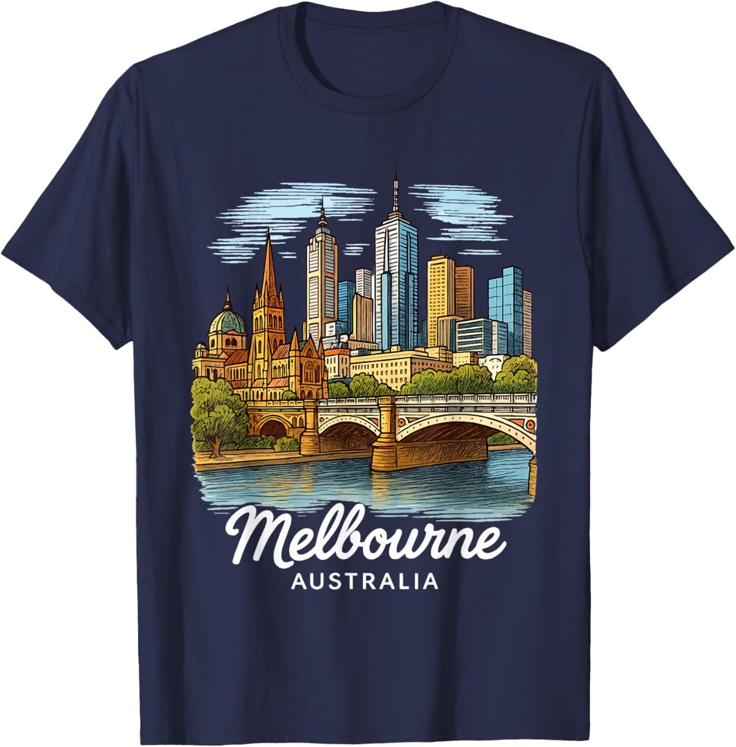 Melbourne Australia T-Shirt - T-Shirt | Navy
