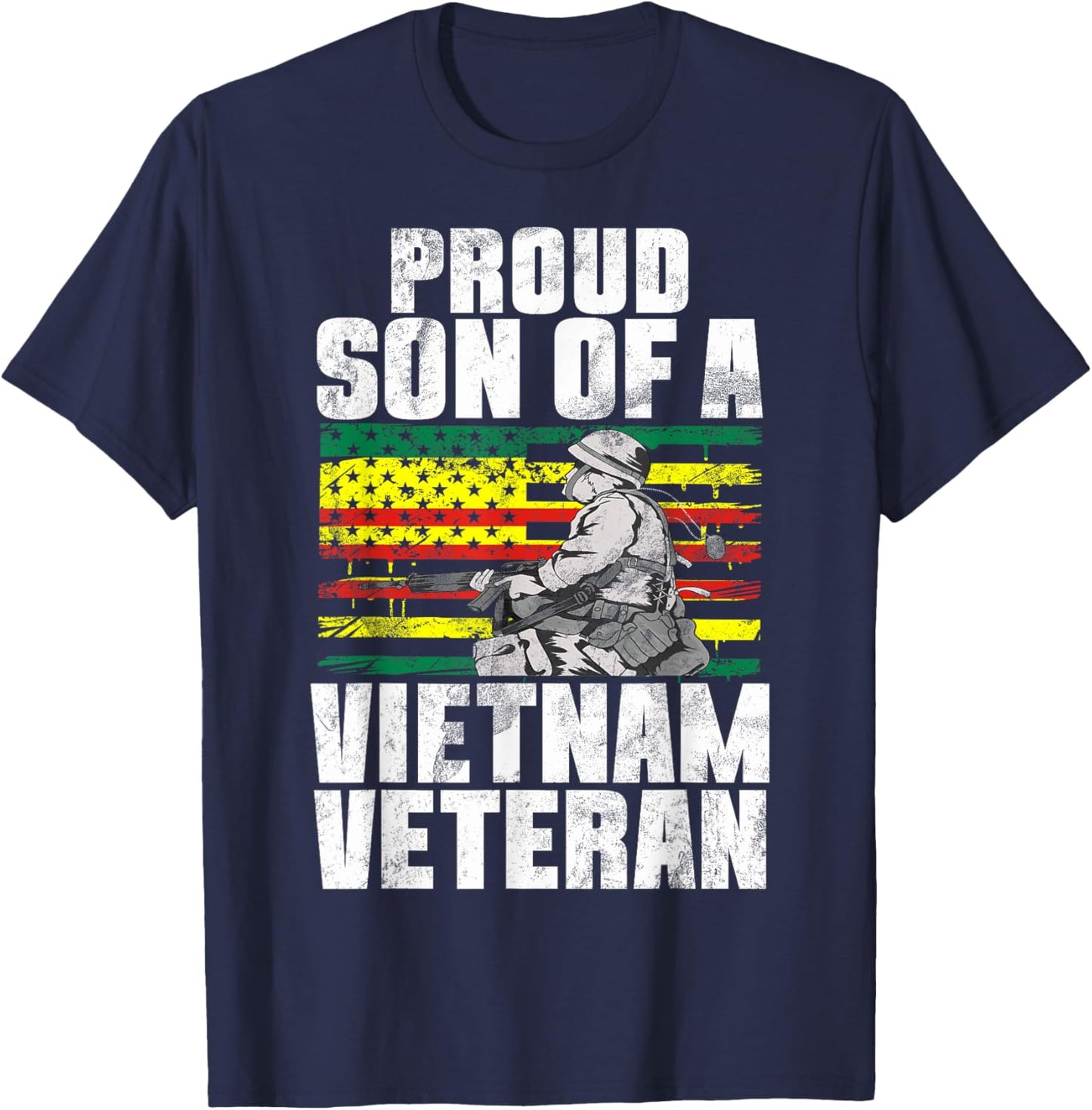 Proud Son Of A Vietnam Veteran Independence Army Grandson T-Shirt - T-Shirt | Navy