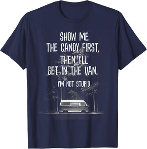 Stupid Creepy Van Funny Halloween Design See The Candy First T-Shirt - T-Shirt | Navy