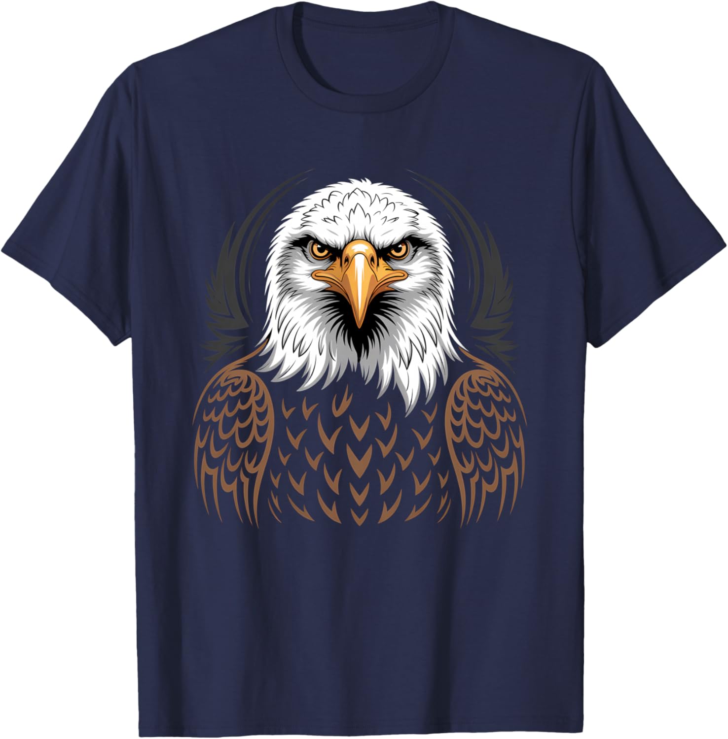 Eagle Lover Portrait Artwork Wildlife Forest Animal Art T-Shirt - T-Shirt | Navy