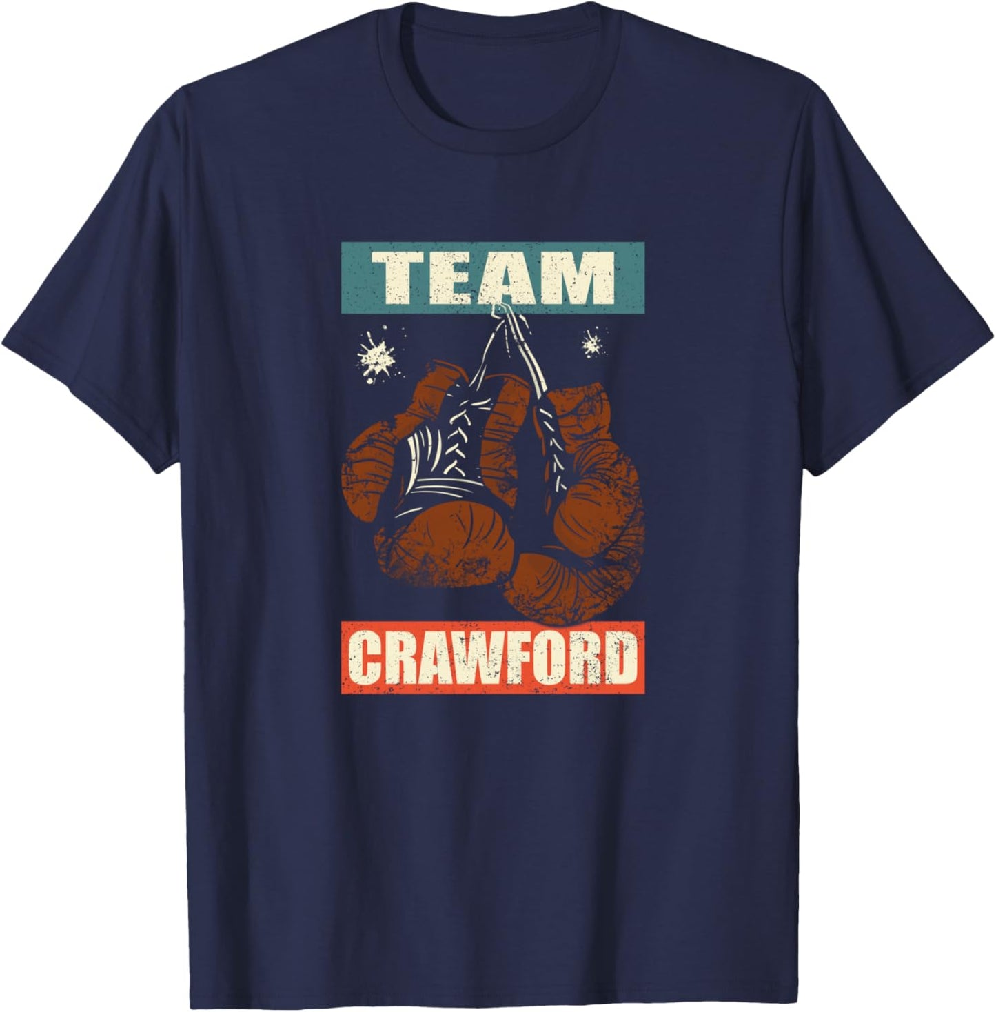 Crawford last name Retro Family Name Crawford Boxing T-Shirt - T-Shirt | Navy