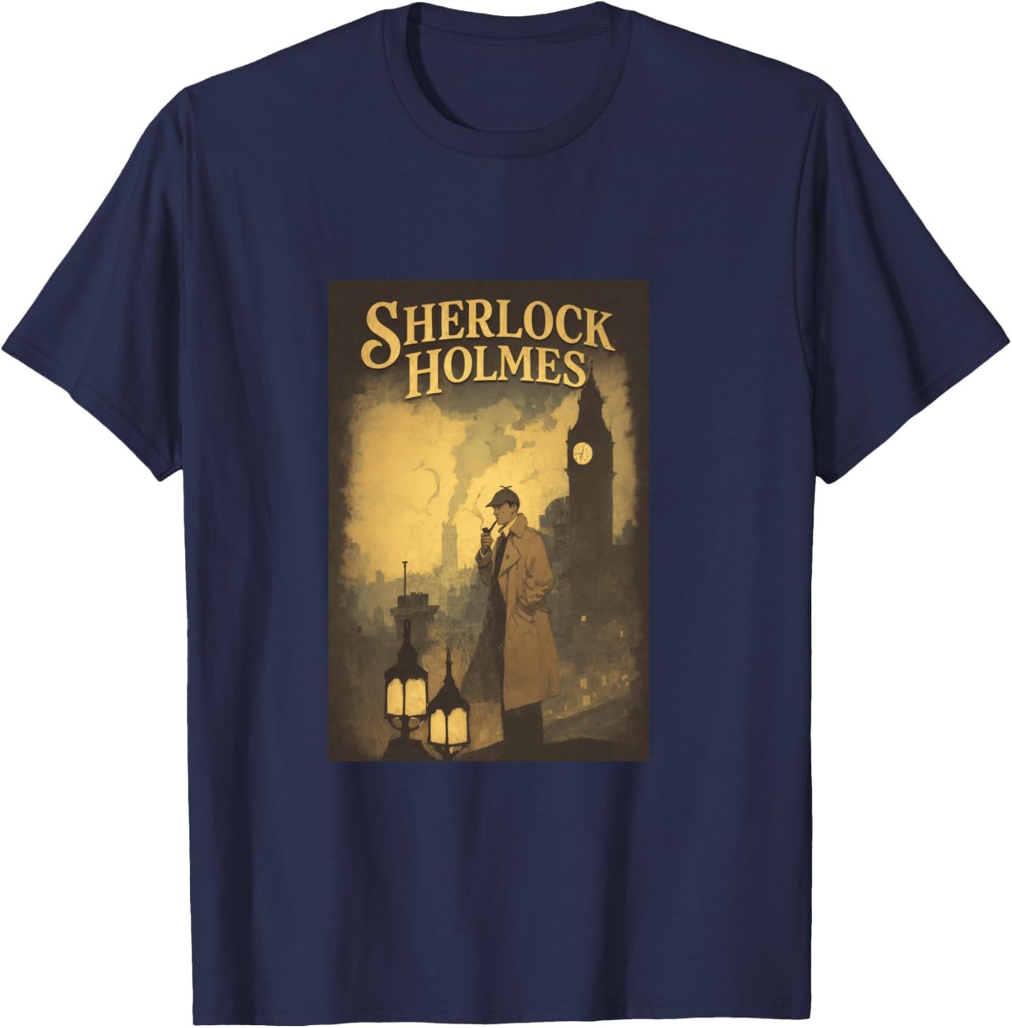 Sherlock Holmes Manche Longue T-Shirt - T-Shirt | Navy