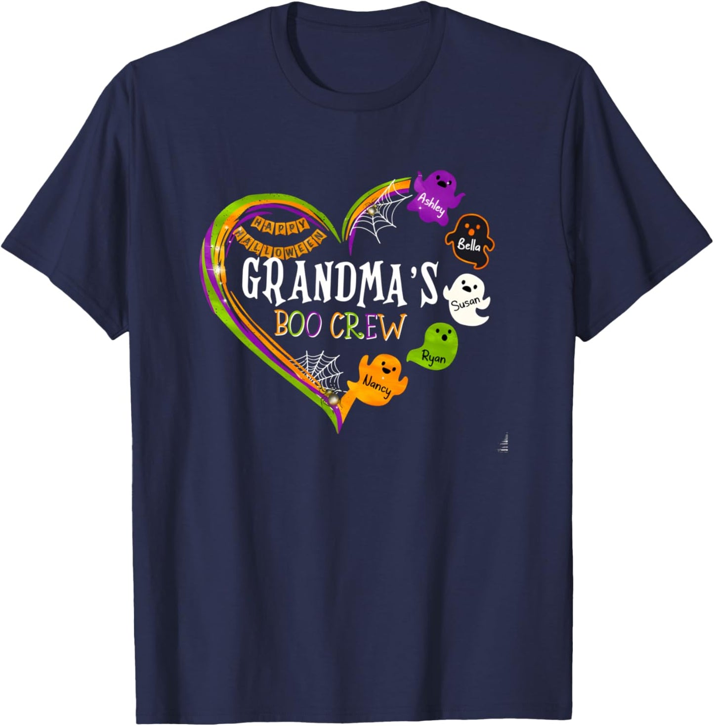 Grandma Halloween Grandma Boo Crew Spooky Grandma T-Shirt - T-Shirt | Navy