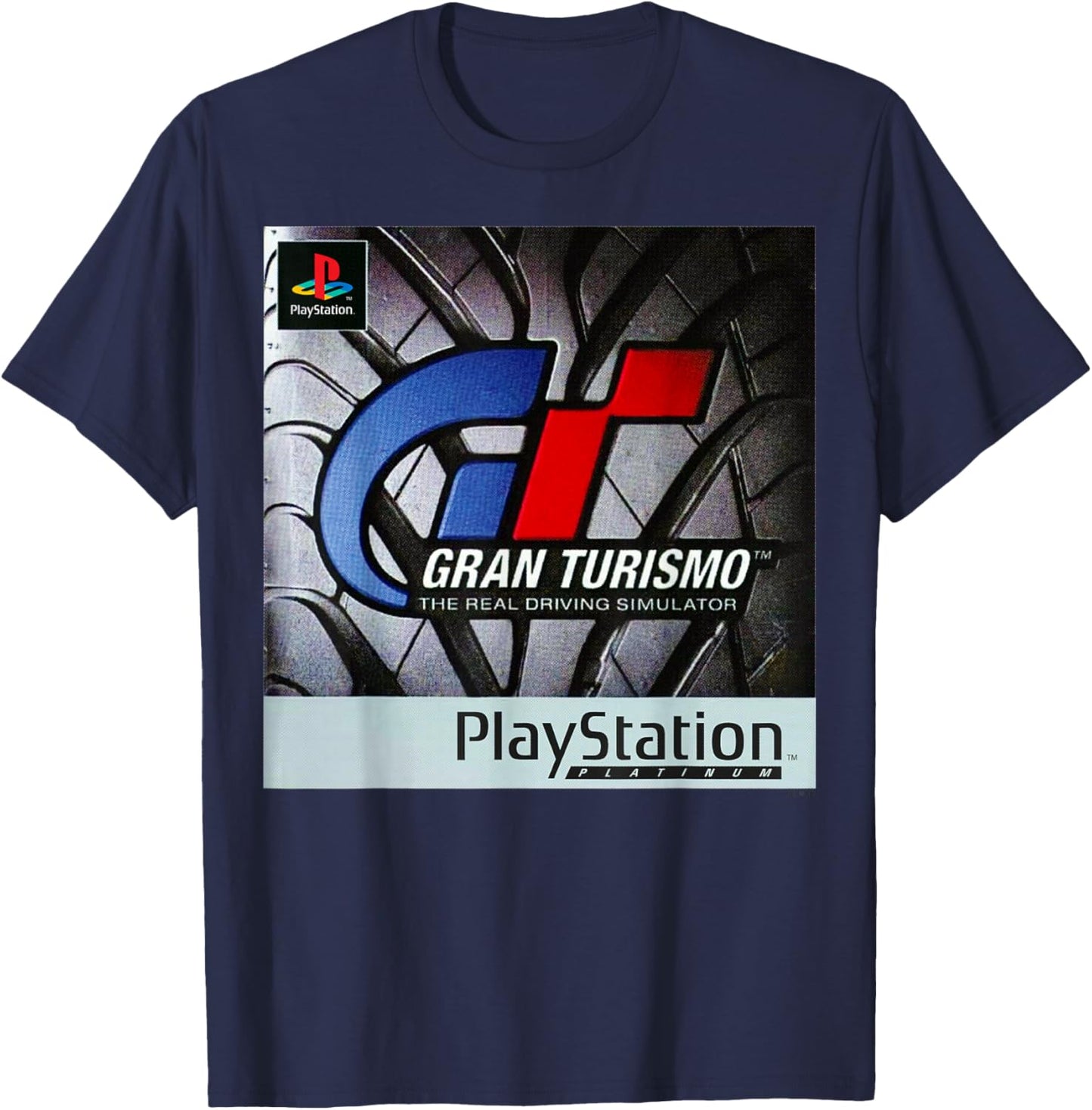 PlayStation Gran Turismo The Real Driving Simulator PS1 Art T-Shirt - T-Shirt | Navy