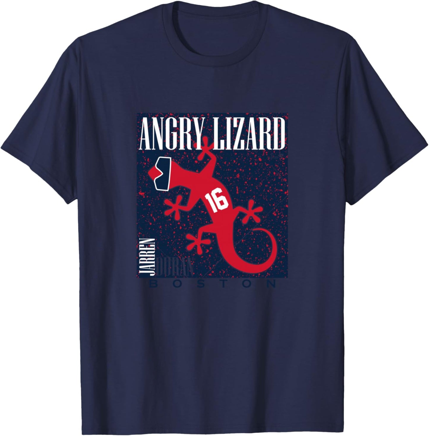 Jarren Duran - Angry Lizard - Boston Baseball T-Shirt - T-Shirt | Navy