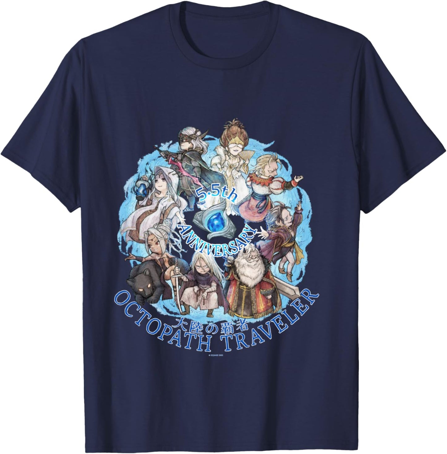 OCTOPATH Traveler: COTC - 5.5th Anniversary Manche Longue T-Shirt - T-Shirt | Navy