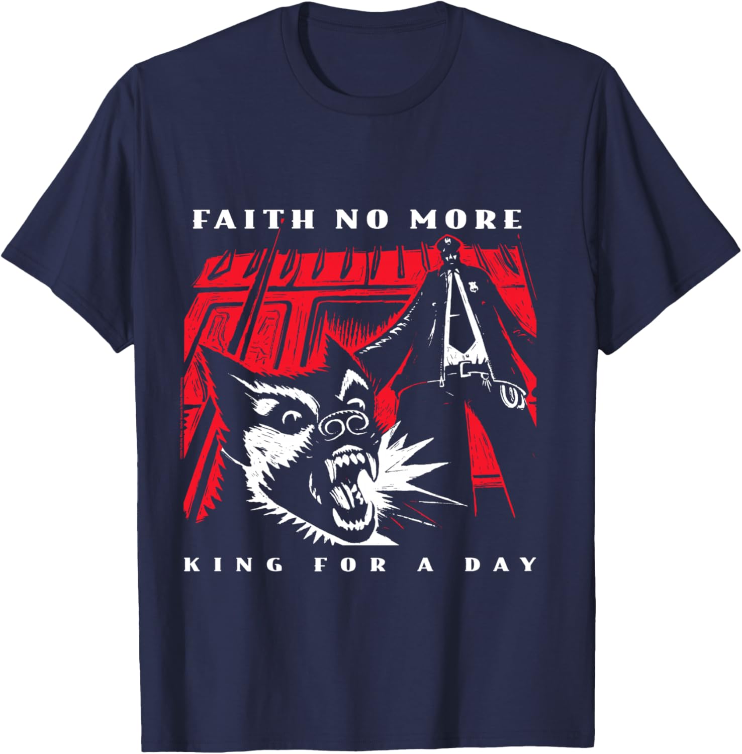 Official Faith No More King for A Day Alternative Metal Band T-Shirt - T-Shirt | Navy