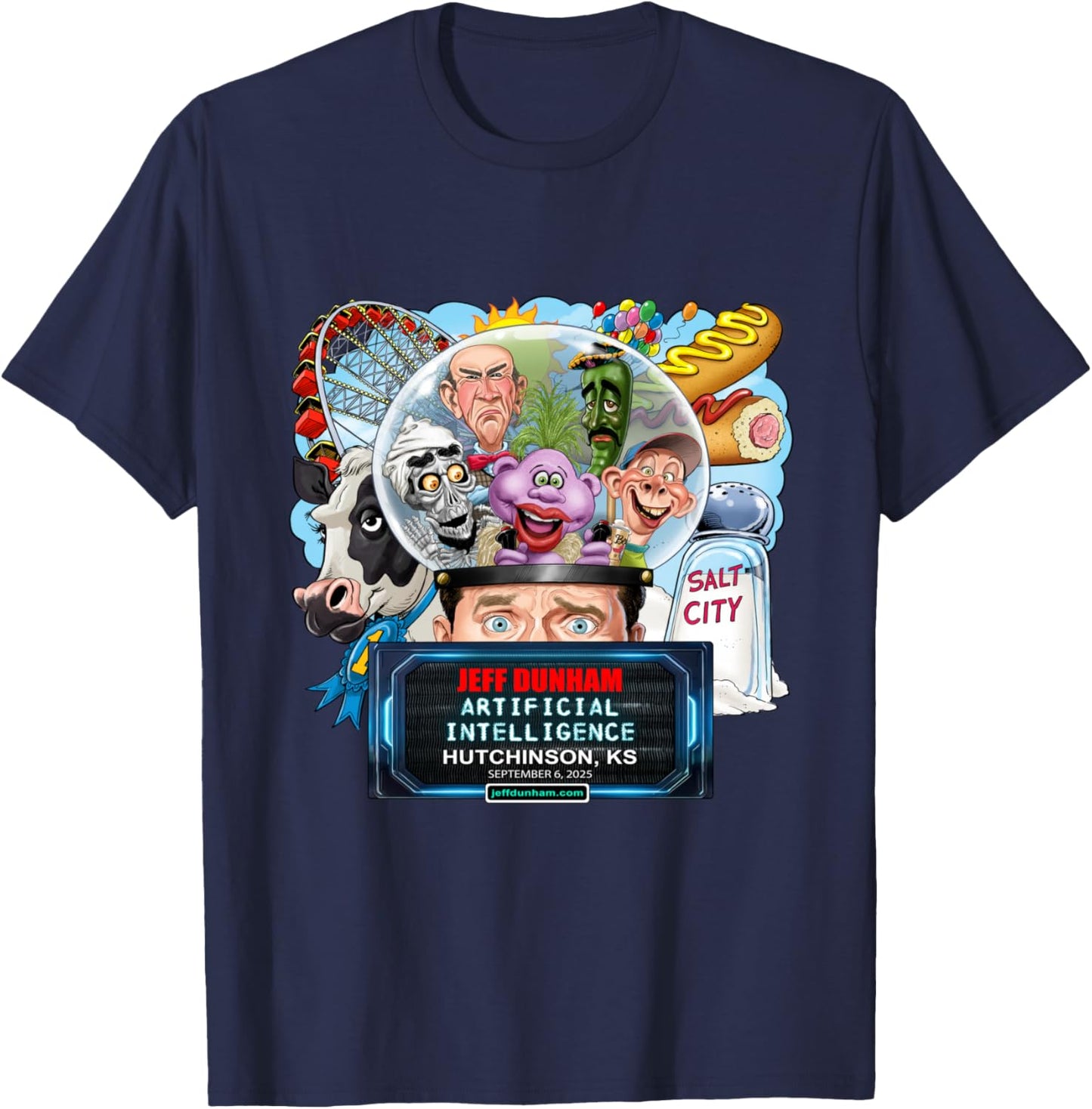 Jeff Dunham Hutchinson, KS (2025) T-Shirt - T-Shirt | Navy