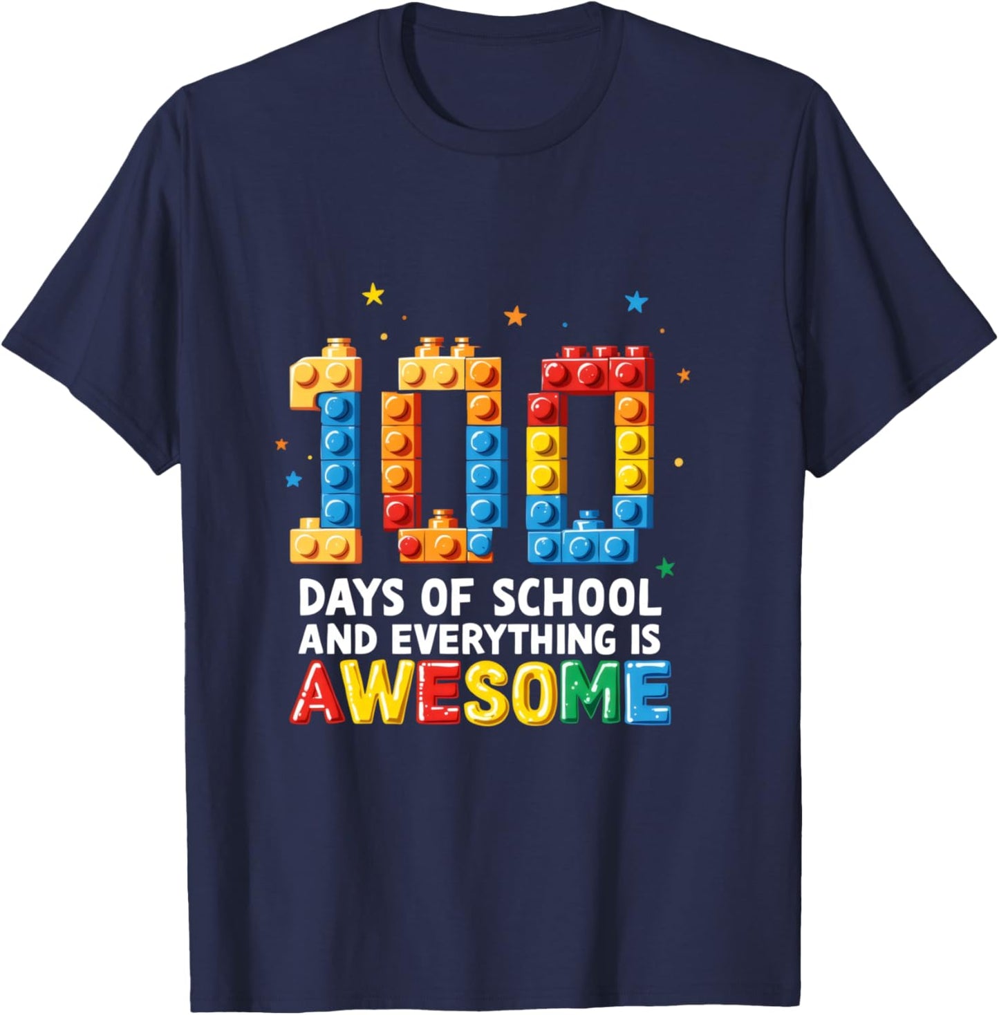 100th Day Of School Childrens Funny T-Shirt - T-Shirt | Navy