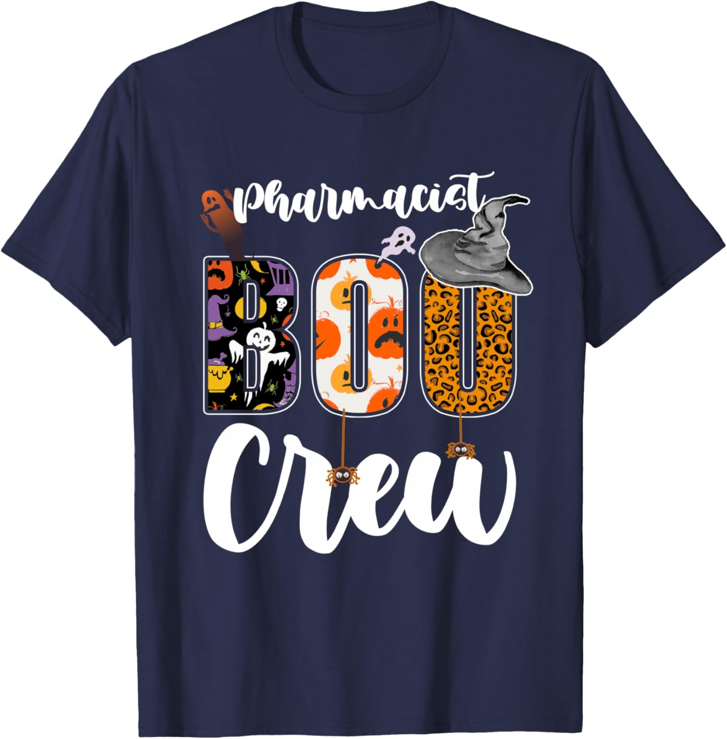 Pharmacist Boo Crew Halloween Match Pharmacy T-Shirt - T-Shirt | Navy