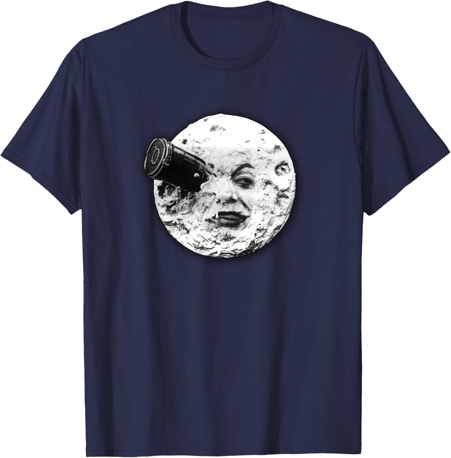 Moon Spaceship Face Trip to the Moon Voyage dans la Lune T-Shirt - T-Shirt | Navy
