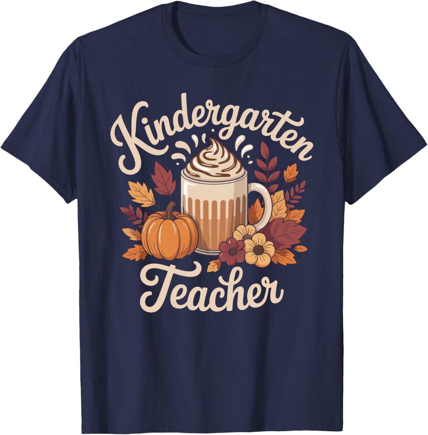 Fall Kindergarten Teacher Autumn T-Shirt - T-Shirt | Navy