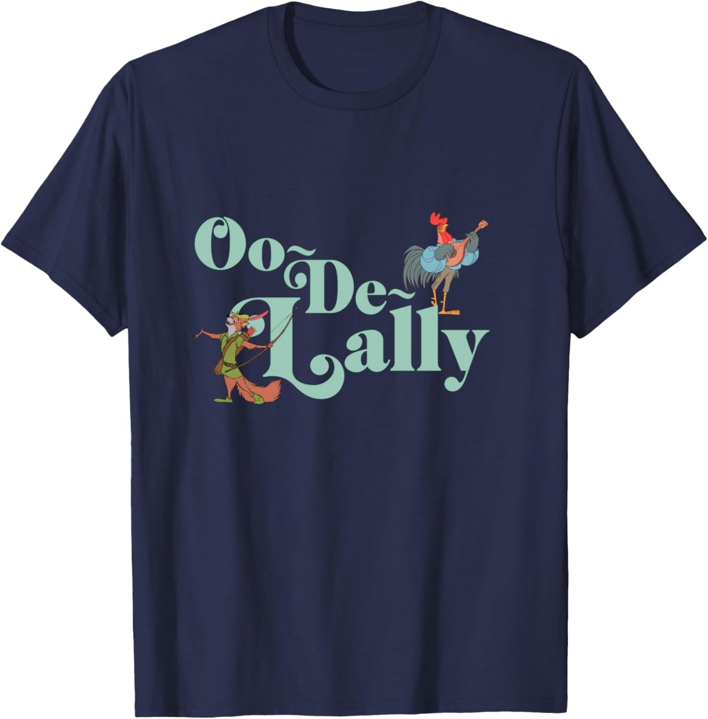 Disney Robin Hood Oo-De-Lally Iconic Quote Chest Text Logo T-Shirt - T-Shirt | Navy
