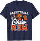 Proud Basketball & Cheer Mom Cheerleader Mom Mama Orange T-Shirt - T-Shirt | Navy