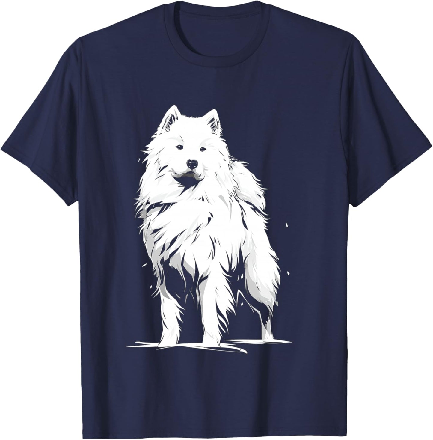 Motif Chien samoyède Manche Longue T-Shirt - T-Shirt | Navy