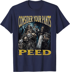 MildlyPerturbed -Adults Skeleton Meme , Black, X-Small, Short Sleeves T-Shirt - T-Shirt | Navy