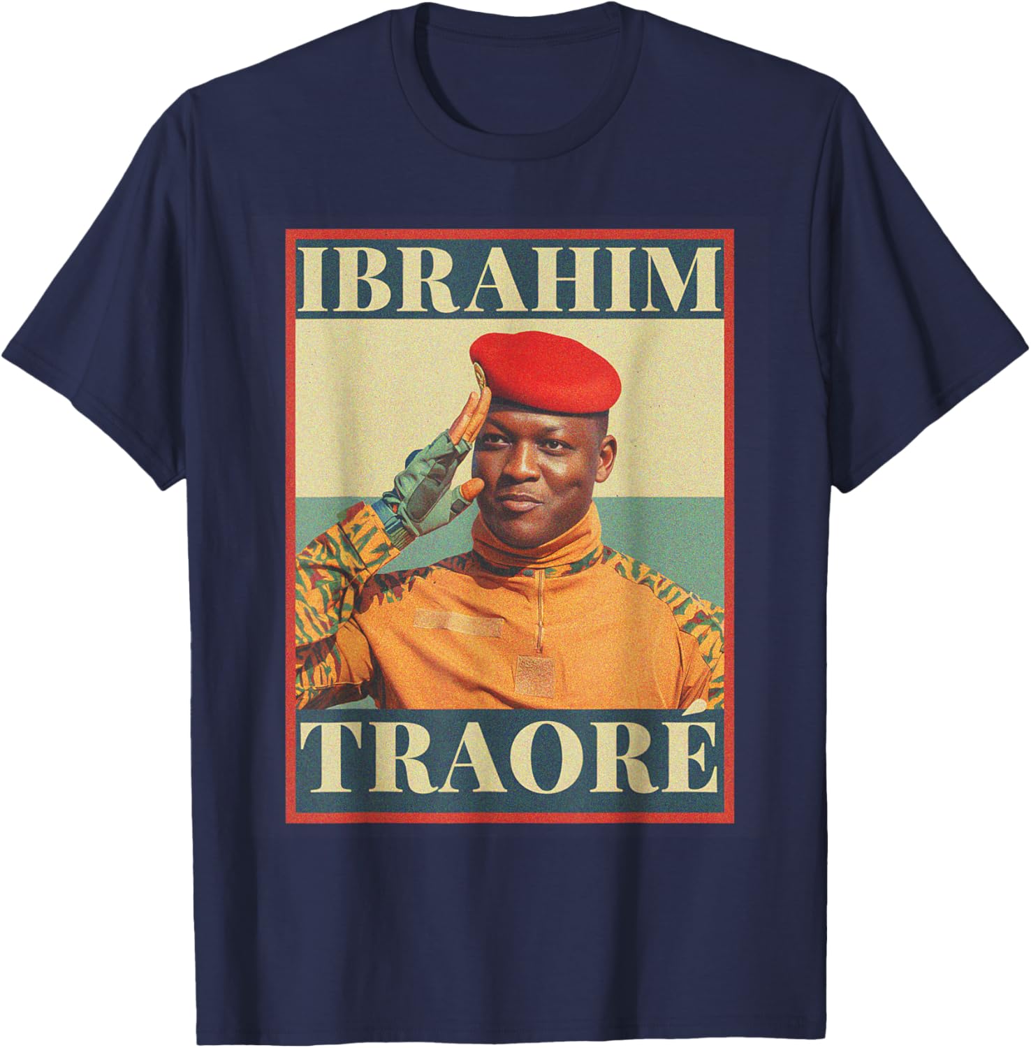 Jamaica Loves Traore' Captain Ibrahim Traore T-Shirt - T-Shirt | Navy